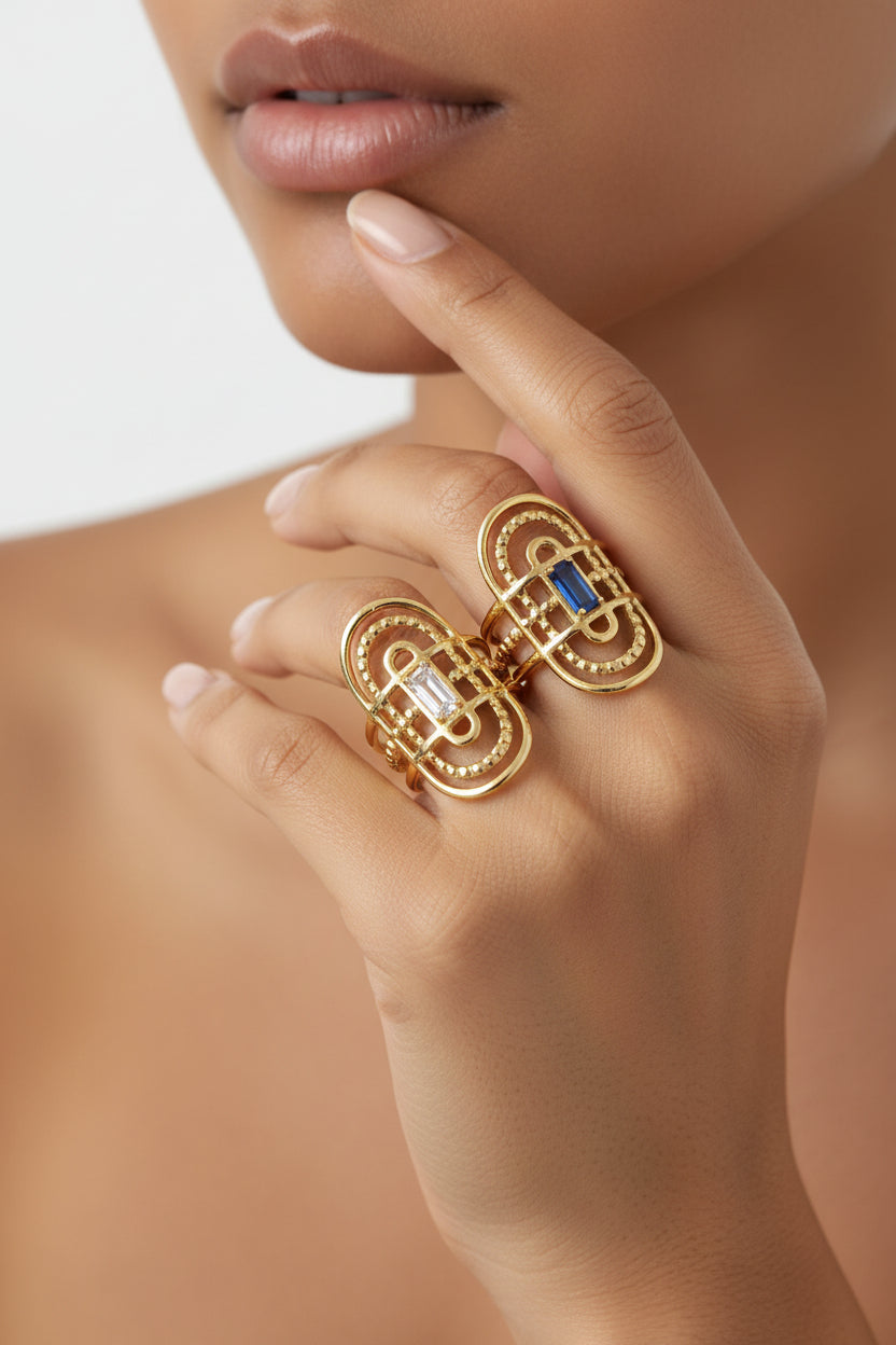 Chicago — Bague Pierre Rectangulaire