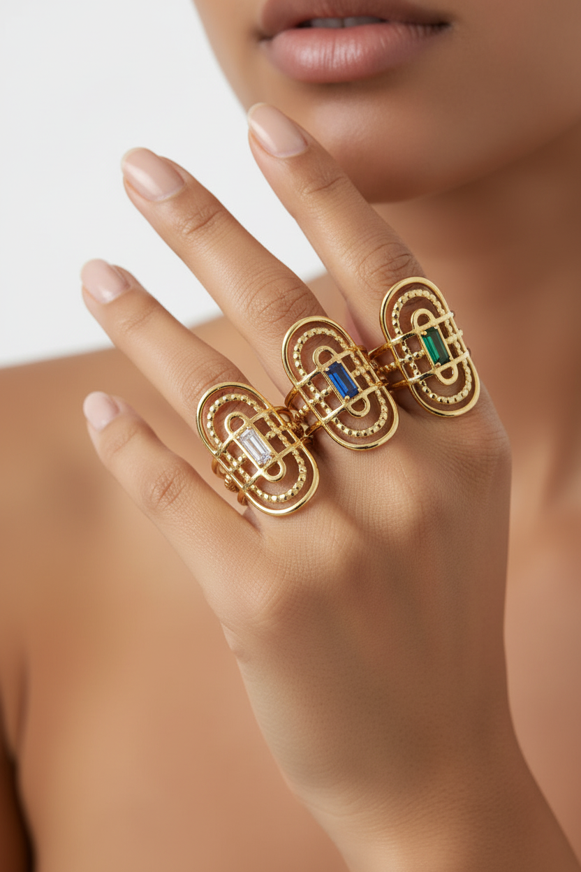 Chicago — Bague Pierre Rectangulaire