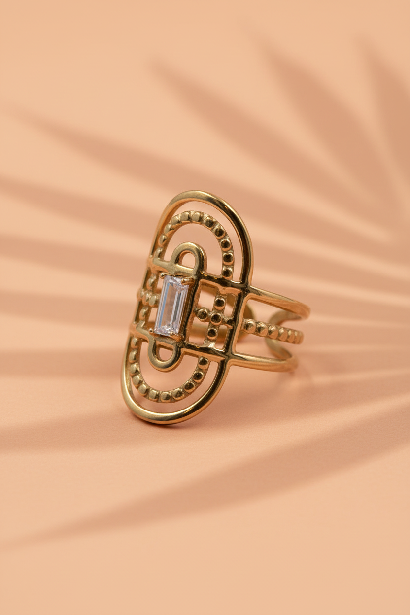 Chicago — Bague Pierre Rectangulaire