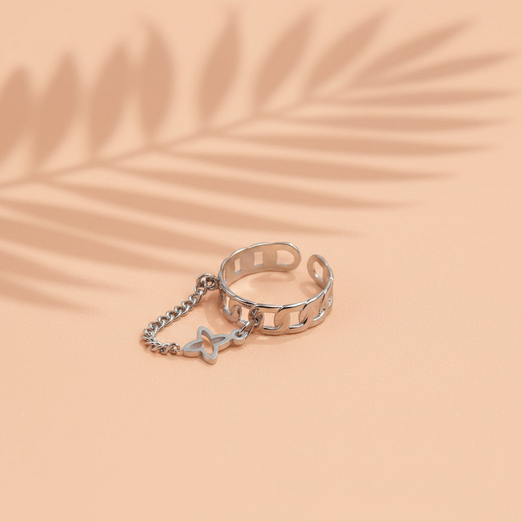 Venise — Bague Chaîne & Étoile Pendante