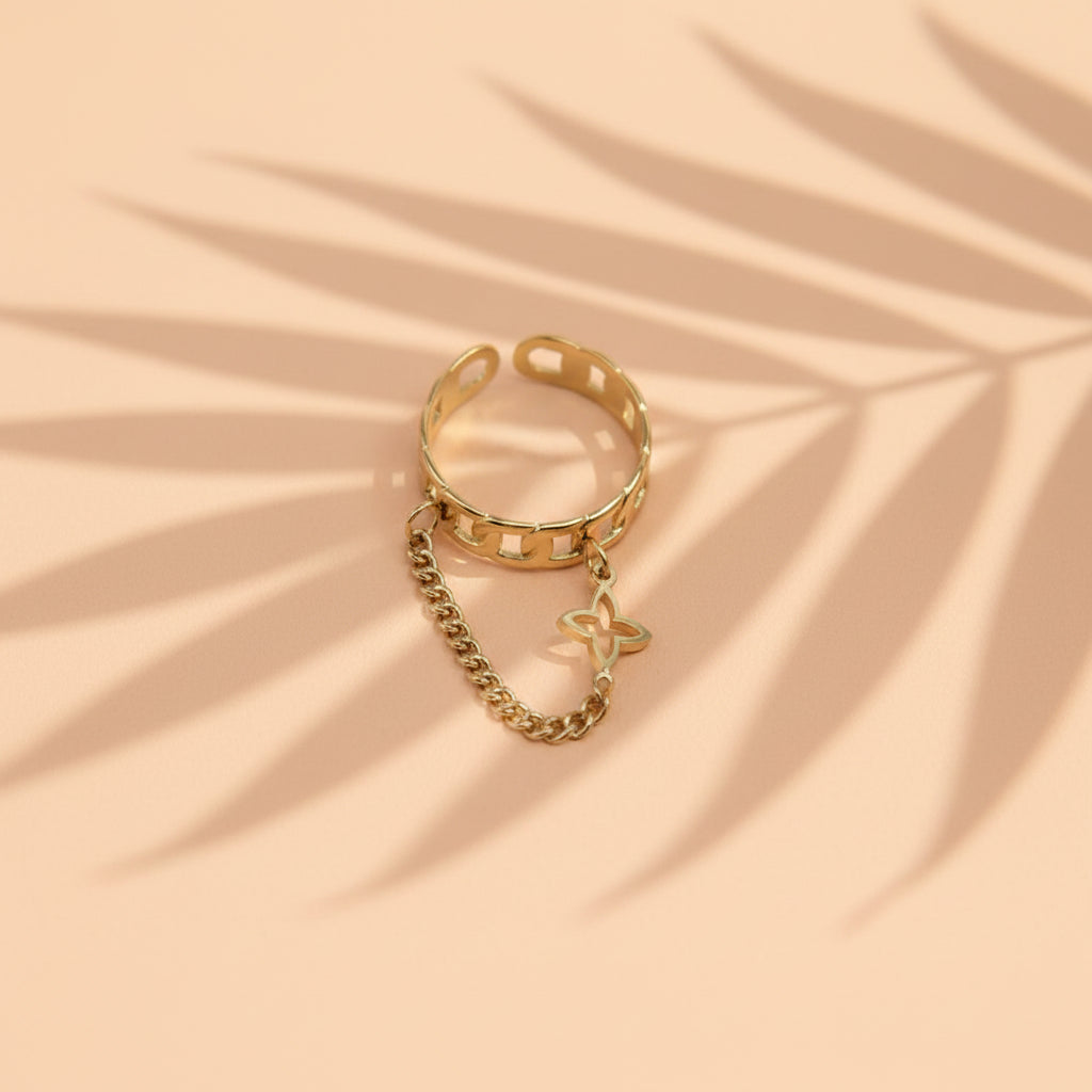 Venise — Bague Chaîne & Étoile Pendante