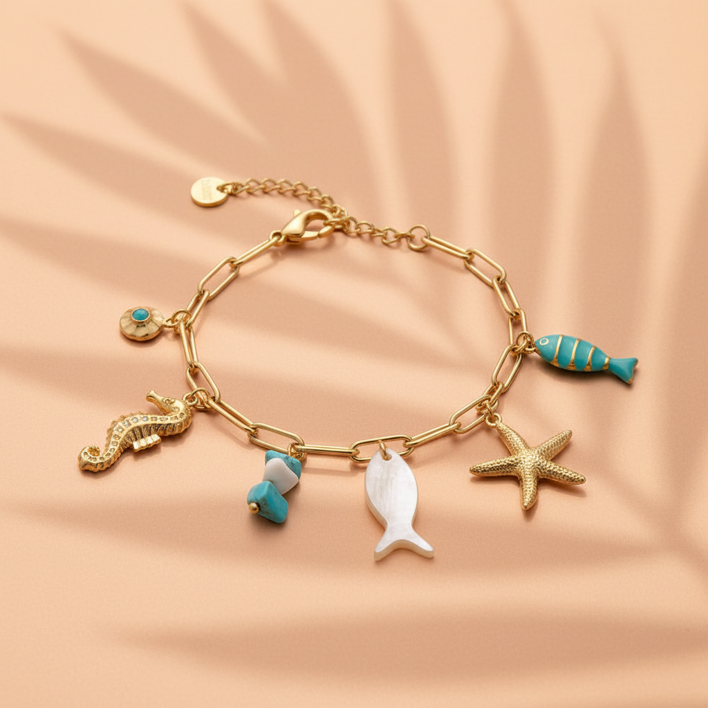 Bahamas — Bracelet Breloque Turquoise