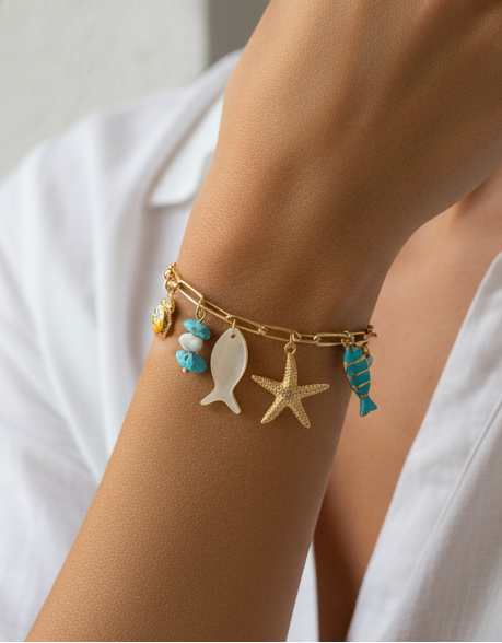 Bahamas — Bracelet Breloque Turquoise