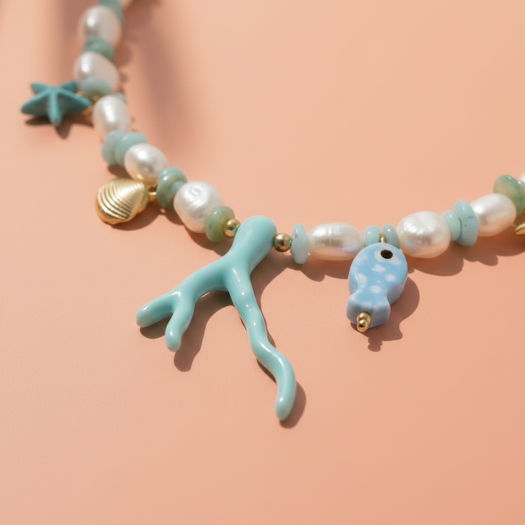 Papeete – Collier Perles & Breloques Marines