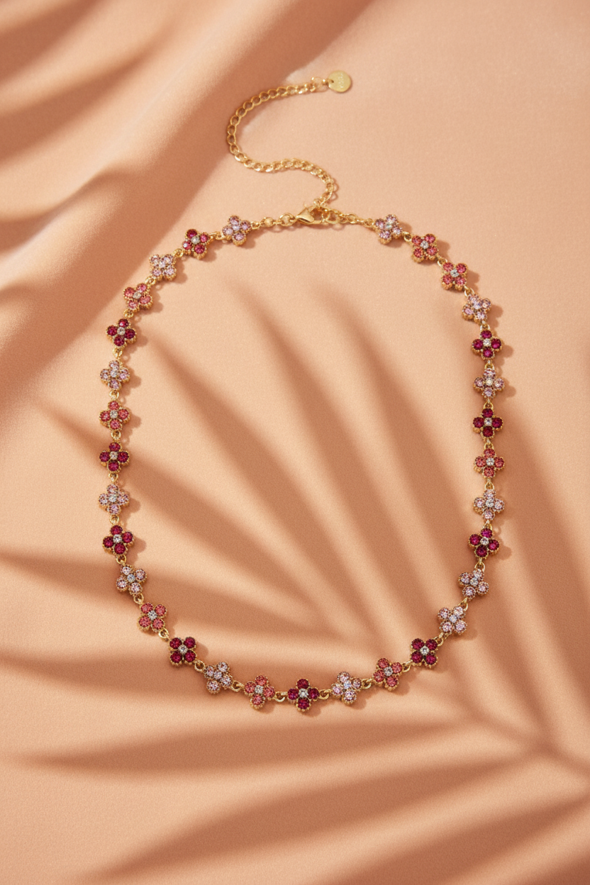 Essaouira- collier trèfle en zircon