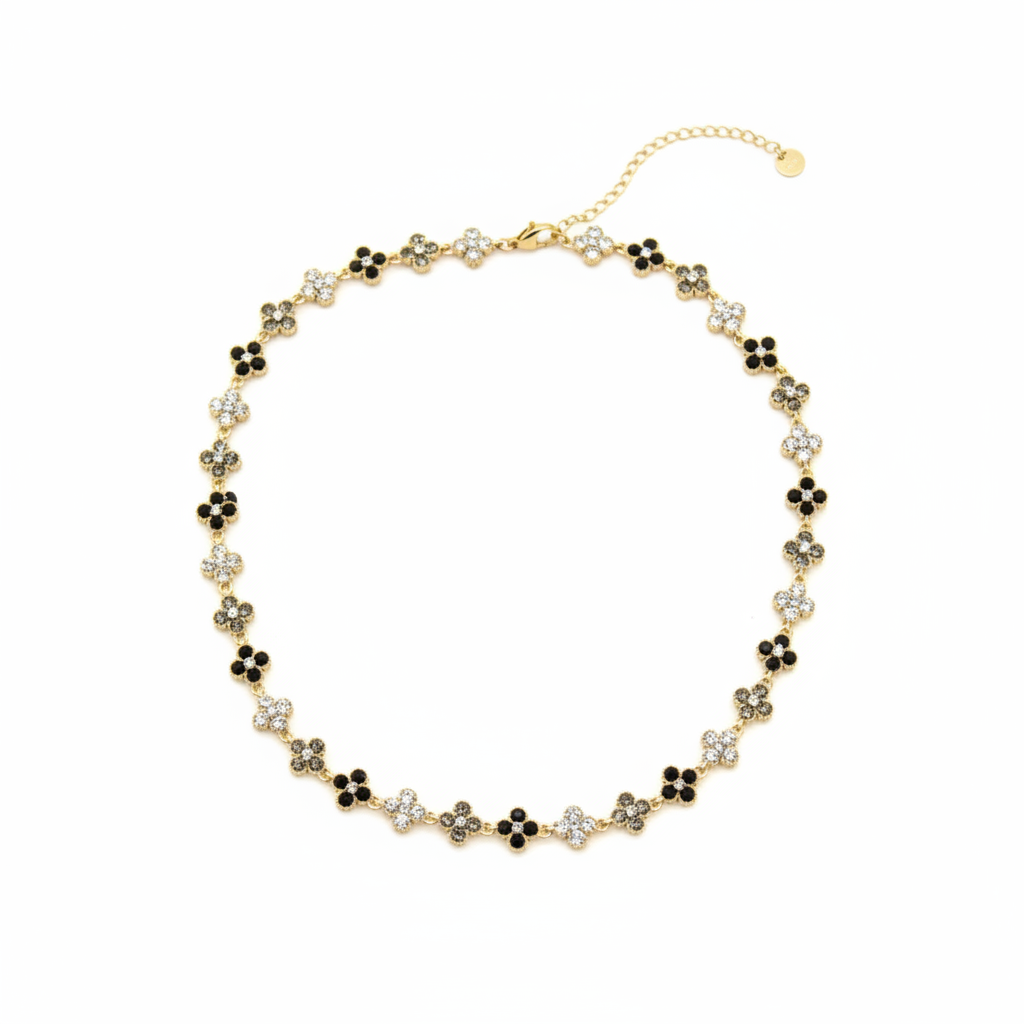 Essaouira- collier trèfle en zircon