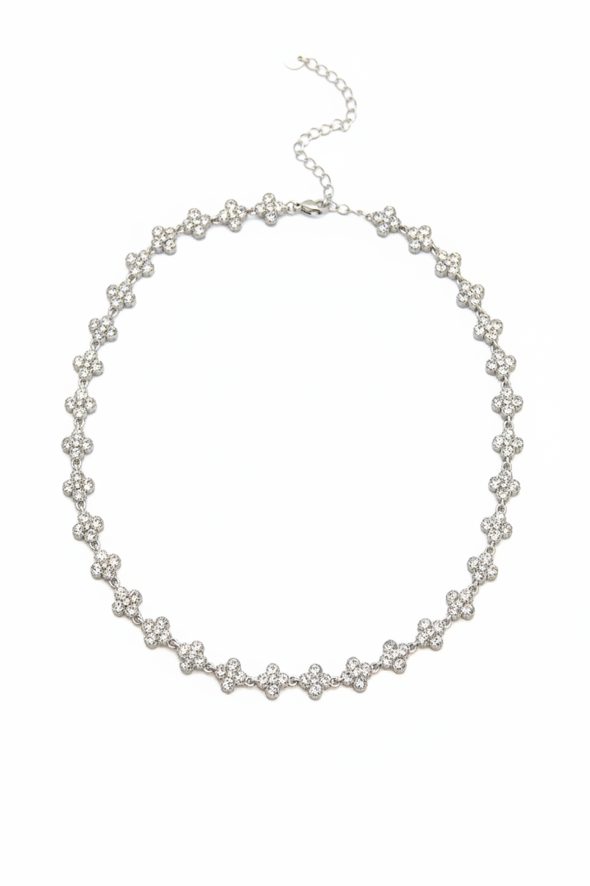 Essaouira- collier trèfle en zircon