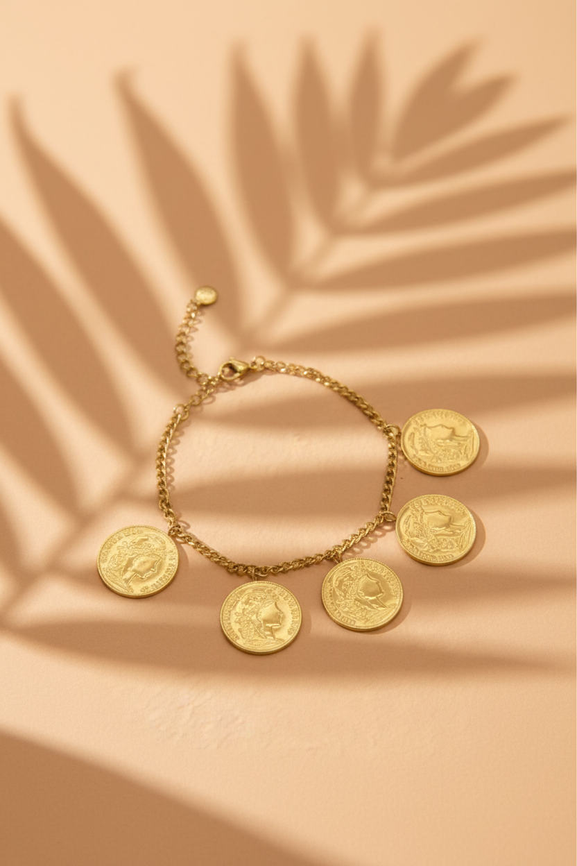 Napoli- bracelet breloque pièces